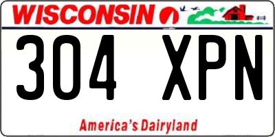 WI license plate 304XPN