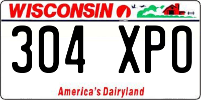 WI license plate 304XPO