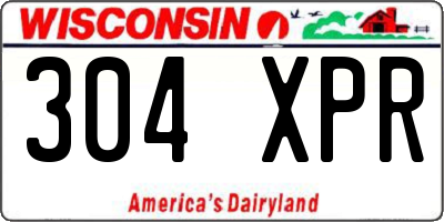 WI license plate 304XPR