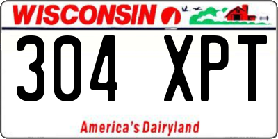 WI license plate 304XPT