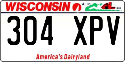 WI license plate 304XPV