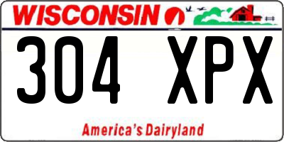 WI license plate 304XPX
