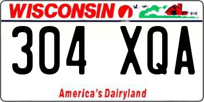 WI license plate 304XQA