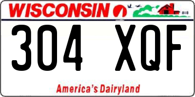 WI license plate 304XQF