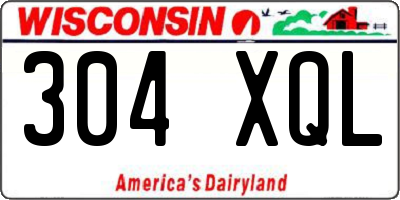 WI license plate 304XQL