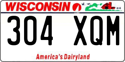 WI license plate 304XQM