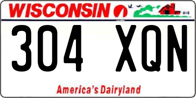WI license plate 304XQN