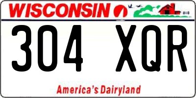 WI license plate 304XQR