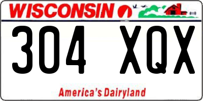 WI license plate 304XQX