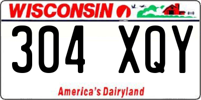 WI license plate 304XQY
