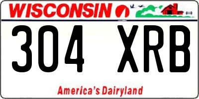 WI license plate 304XRB