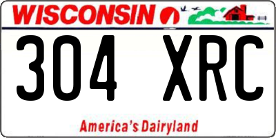 WI license plate 304XRC