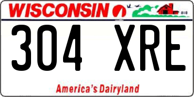 WI license plate 304XRE