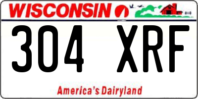 WI license plate 304XRF