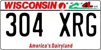 WI license plate 304XRG