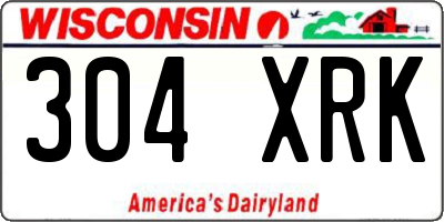 WI license plate 304XRK