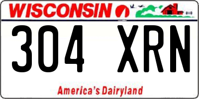 WI license plate 304XRN