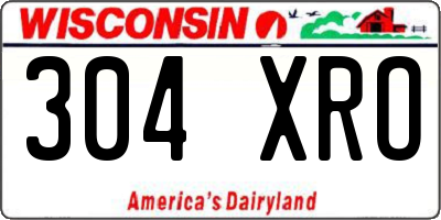 WI license plate 304XRO