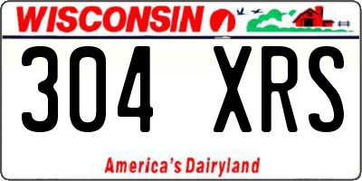 WI license plate 304XRS