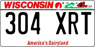 WI license plate 304XRT