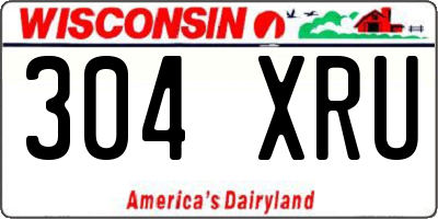WI license plate 304XRU