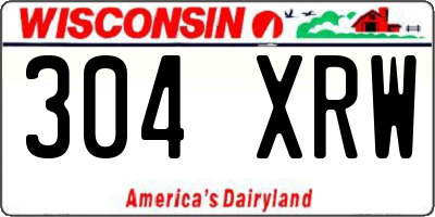 WI license plate 304XRW