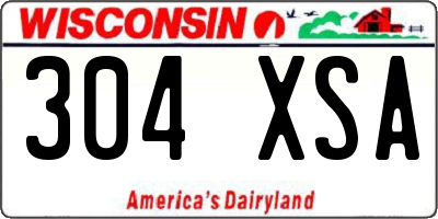 WI license plate 304XSA