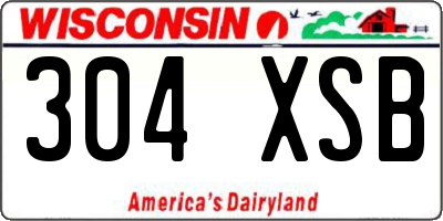 WI license plate 304XSB
