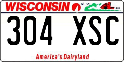 WI license plate 304XSC