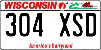 WI license plate 304XSD