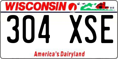 WI license plate 304XSE