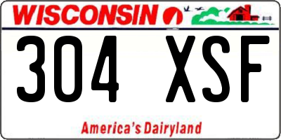 WI license plate 304XSF
