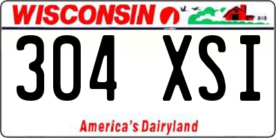 WI license plate 304XSI