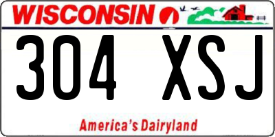 WI license plate 304XSJ