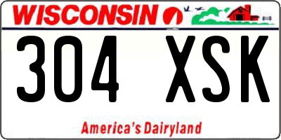 WI license plate 304XSK