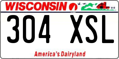 WI license plate 304XSL