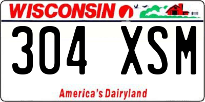 WI license plate 304XSM