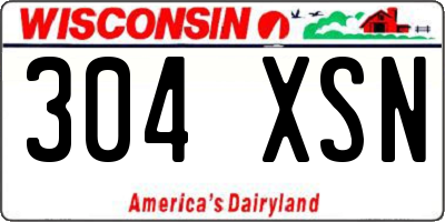 WI license plate 304XSN