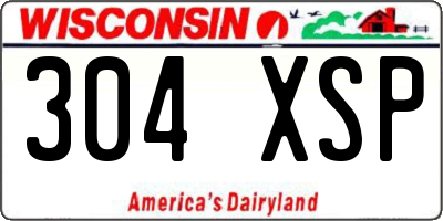 WI license plate 304XSP