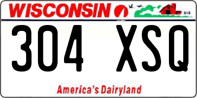 WI license plate 304XSQ