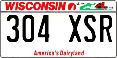 WI license plate 304XSR