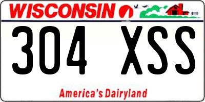 WI license plate 304XSS