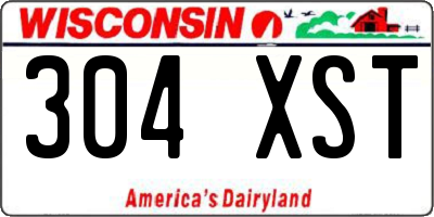 WI license plate 304XST