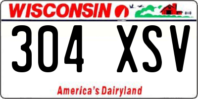 WI license plate 304XSV