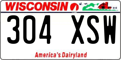 WI license plate 304XSW