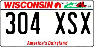 WI license plate 304XSX