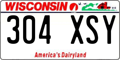 WI license plate 304XSY