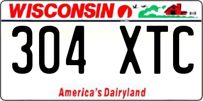 WI license plate 304XTC