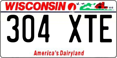WI license plate 304XTE