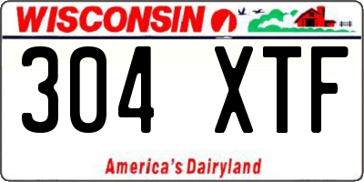 WI license plate 304XTF